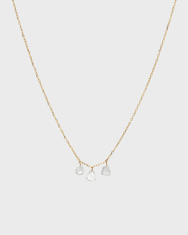 18K 3-Diamond Drop Necklace